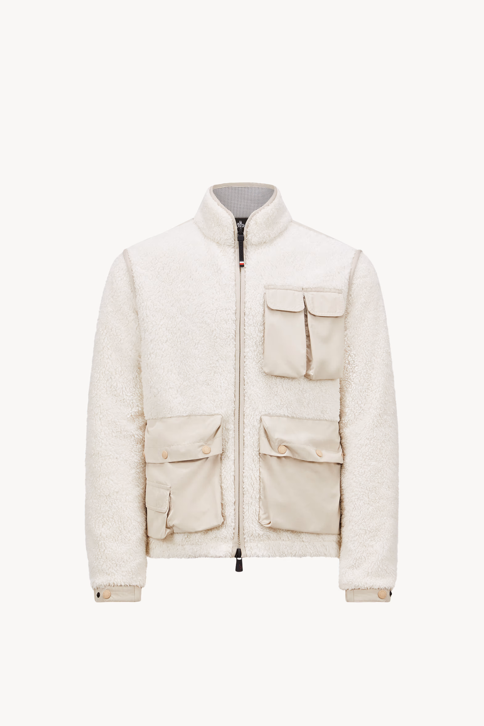 Sudadera acolchada efecto peluche con cremallera Hombre Blanco Moncler 2